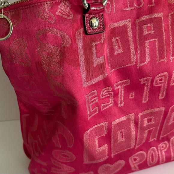 Coach Poppy Storypatch Limited Edition Hot Pink Tote - Picture 11 of 16